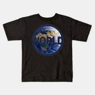 Our world with view of Europe at night gift space Kids T-Shirt